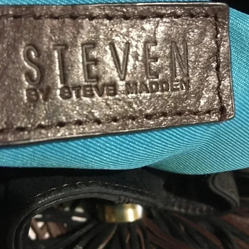 Steven by Steve Madden Black leather hobo handbag